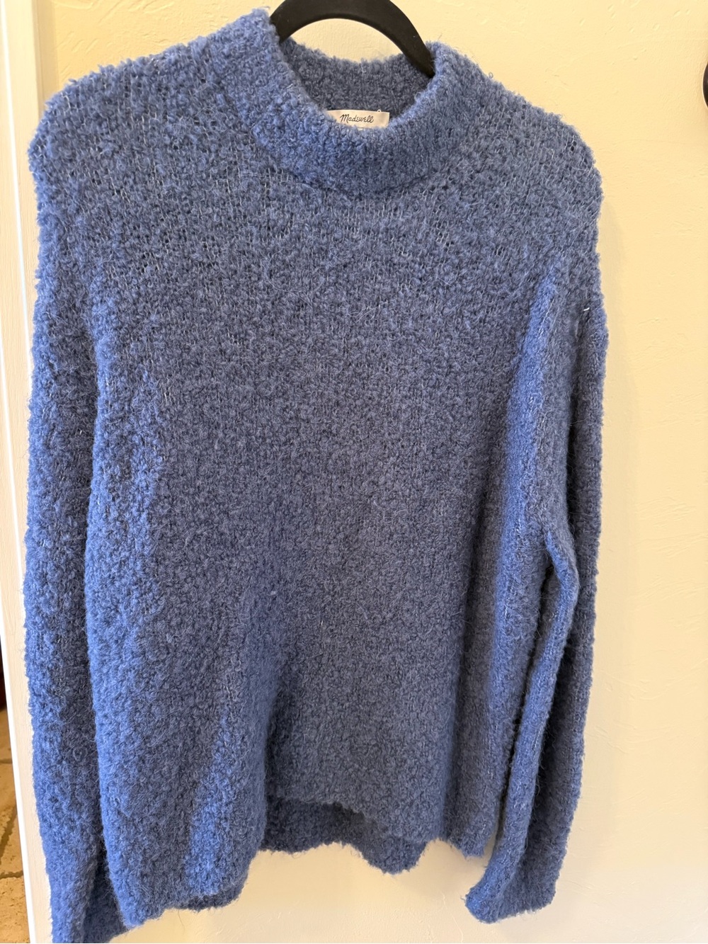 Madewell Blue Fuzzy Turtleneck Sweater